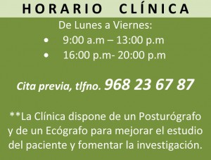 Horario Clínica osteopática de Murcia