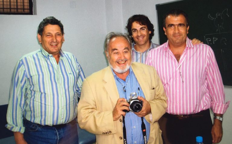 En el recuerdo: Juan Montoro, Adalbert Kapandji, José Luis P. Batlle y Pepe Soler  en La Escuela Universitaria de Osteopatía,  2005.